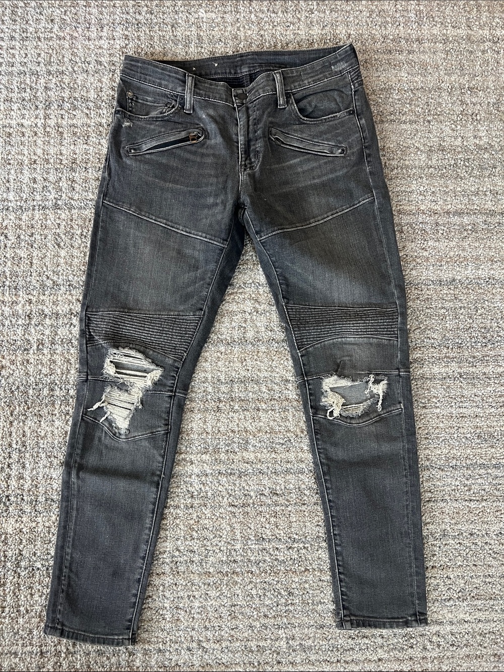 Ralph Lauren Black Distressed Skinny Jeans